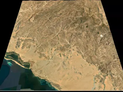 Mecca and the Red Sea coast of Saudi Arabia - tile n20 e40 3D model