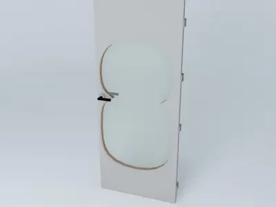 Wording "8", 3D door, very detail with glass,  lock and hinger. Free 3D model