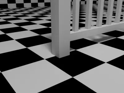 Exterior Railing - White Vinyl - Style 8 3D model