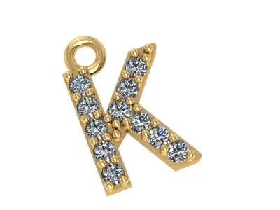 26 Alphabet pendant necklace charms 3dm models pack 3D print model