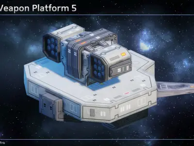 Space Weapon Platforms Low-poly 3D model