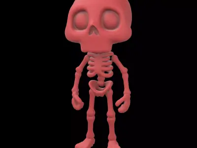 Cartoon Skull Character v1 005 Low-poly 3D model