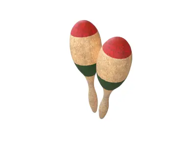 Maracas V1 001 Low-poly 3D model