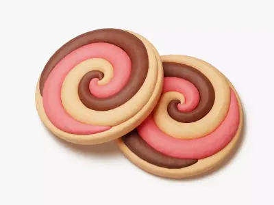 Neapolitan Swirl Cookie 3D model