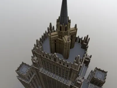 Moscow Foreign Office Low-poly 3D model