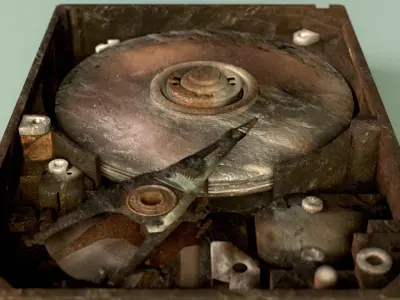 HDD burnt Low-poly 3D model