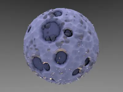 Moon - Stylised PBR Texture - Material 3D model