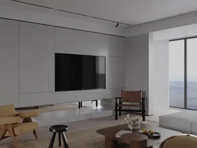 living room interior scenes  3D model