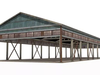 old metal workshop Low-poly 3D model