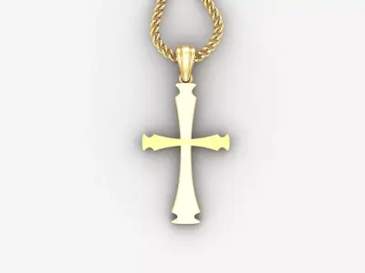 Light Gold 18K Cross Pendant 1CP015 3D print model