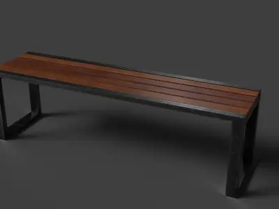 bench Free low-poly 3D model 6