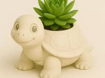 Smiling Turtle Planter 3D print model