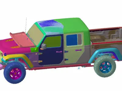 Jeep Gladiator Rubicon 4x4 2020 Vehicle 3d scan model 3D model