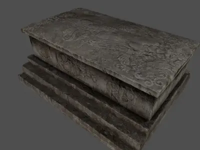 tomb 4 stone coffin Low-poly 3D model