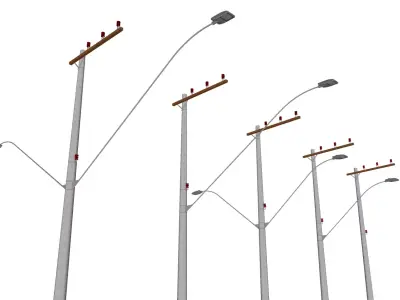 Concrete Lamp Post - Light Pole - Street Light - Group 13 3D model