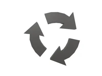 Recycle Symbols v6 006 Low-poly 3D model