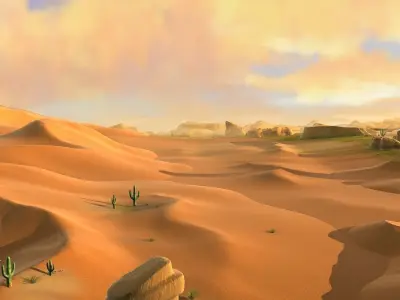 desert sand desert oasis wilderness 3D model