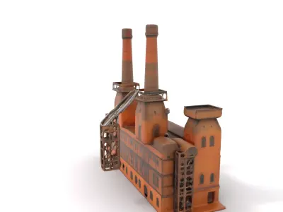 Historic Brick Factory model pack Low-poly 3D model