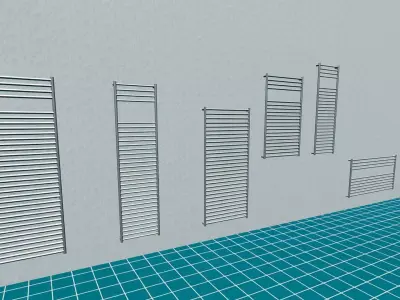 Bathroom Wall Towel Radiator Rail 3D model
