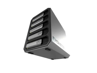 Scifi Network Atached Storage server Low-poly 3D model