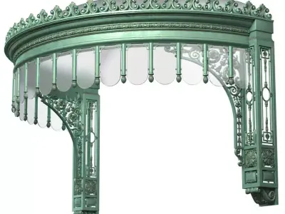 Cooper canopy over the porch 3D model