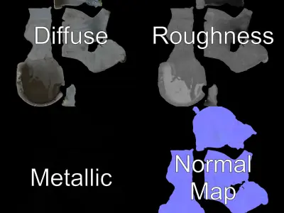 Natural Rock Pool with Waterfall Model Pack Low-poly 3D model