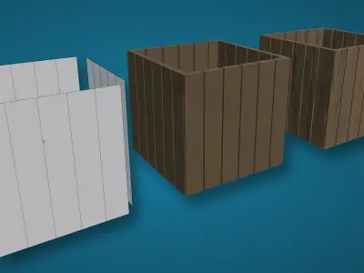 Blender 4 Procedural Planks from a 2D plain with Geometry Nodes 3D model