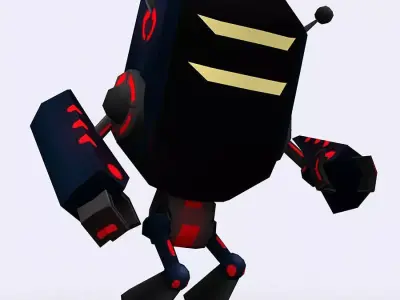 3DRT - Chibii-robot-12 Low-poly 3D model