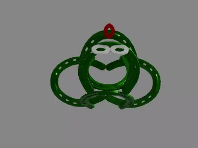 Horseshoe Frog Yard Art Low-poly 3D model