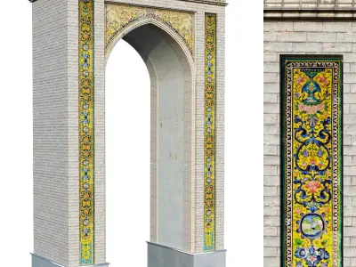 old islamic arabic  turkish arch set 144 Low-poly 3D model