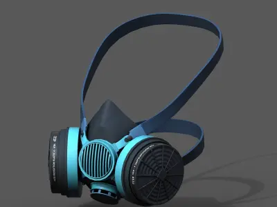 Gas mask helmet 3d safety isolated fantasy futuristic  Low-poly 3D model