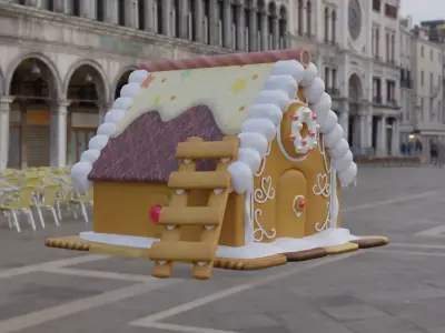 Gingerbread House 3D model Low-poly 3D model