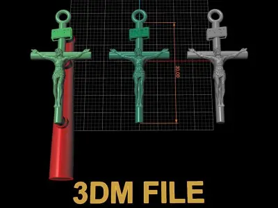 JESUS CROSS PENDANT LARGE SIZE  3D print model