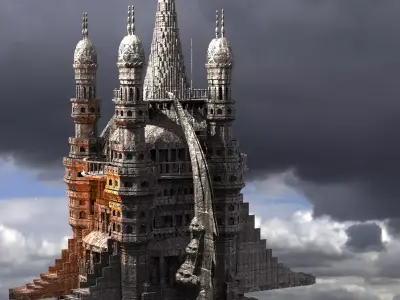 Vizier Tower ancient Temple 2 3D model