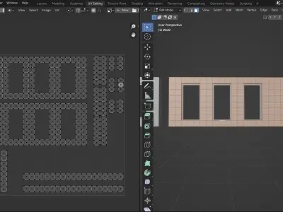 Walls with Windows Free 3D model