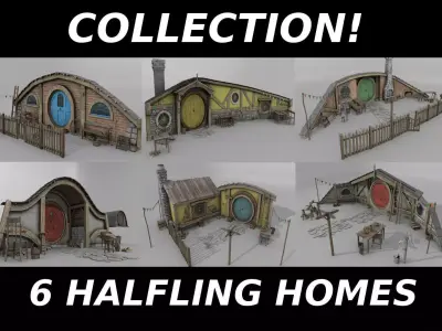 Halfling Home Collection Low-poly 3D model