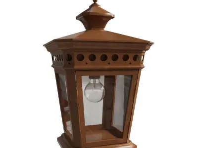 Custom made copper hanging pendant street lantern 3D model