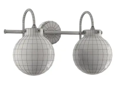 RETRO GLASS GLOBE BATH LIGHT - 2 LIGHT 3D model