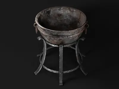 Iron Brazier Low-poly 3D model