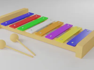 Xylophone Instrument Music 3D model