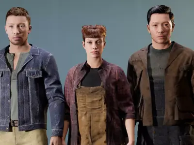 Workwear Outfit Pack  MetaHuman Clothing Low-poly 3D model