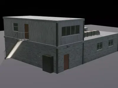 Garage Bulding Free low-poly 3D model