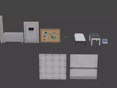 PixelBunker - Stylized Low Poly Props with Pixel Art Textures Low-poly 3D model