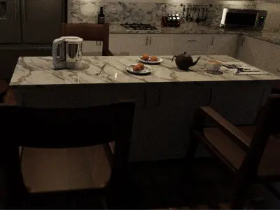 Cozy Country Reno Kitchen Interior 3D model