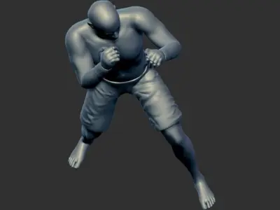 mma fighter multi poses 3d printable model 3D print model