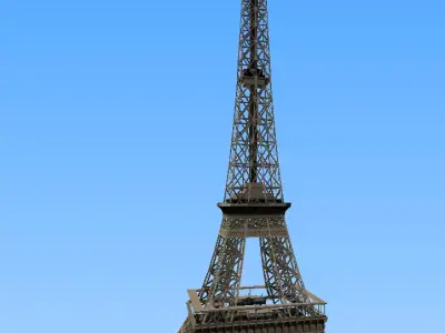 Simple low-poly Eiffel Tower Paris Low-poly 3D model