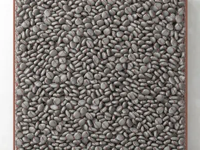Gabion big gray pebble 3D model