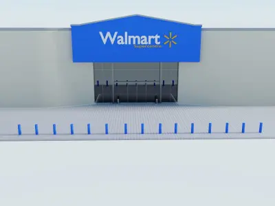 Walmart Supercentre Low-poly 3D model