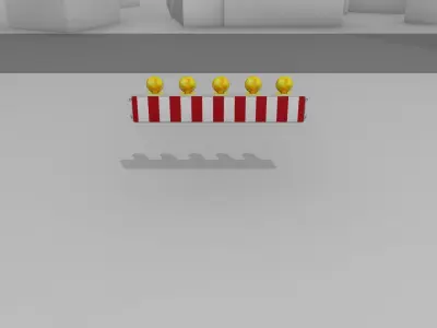 Construction Barrier 4 with warning lights 600-34 250x1600mm Low-poly 3D model