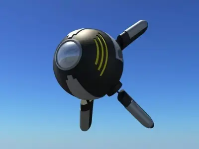 Robotic Eye Low-poly 3D model